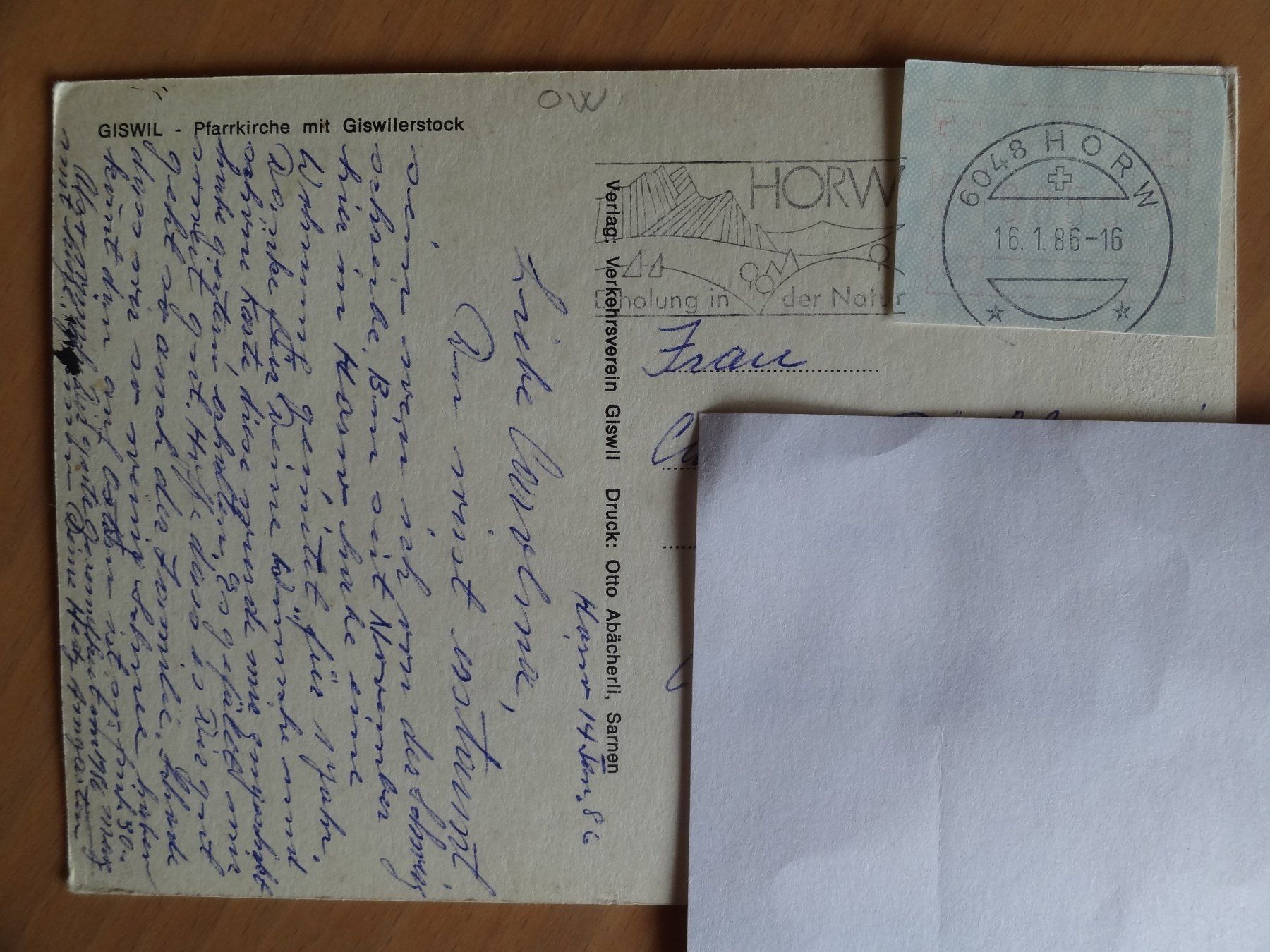 Cartoline postali: Giswil - Pfarrkirche - 1986 – Usato da St Léonard venduto da Riglin 1