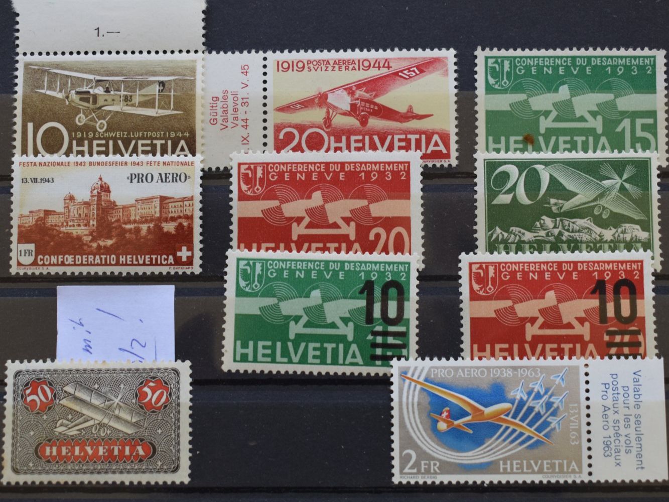 Tutti i francobolli: 10 Flugpost Briefmarken Postfrisch**      B1208C – Usato da Bettingen venduto da Gluscht-Oase
