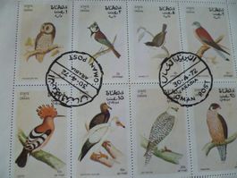 Oman Briefmarken von 1972, Vogeld Motive, Top Zustand!