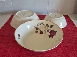 3 plat-bol,saladiers porcelaine Tulowice Pologne ancien C16