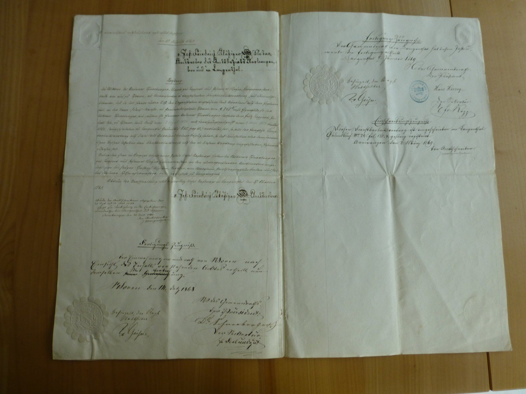 Documenti: Langenthal/ Schoren, 2. März 1869 – Usato da Bettlach venduto da 1saurer 3