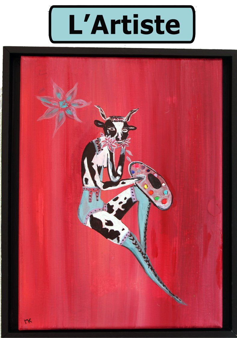 Dipinti: Peintures de 2 "Pin Up à tête de vaches" – Nuovo (secondo la descrizione) da Sion venduto da pie_2zs9 1
