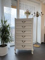 Kommode weiss 6 Schubladen im Landhausstil Vintage Optik