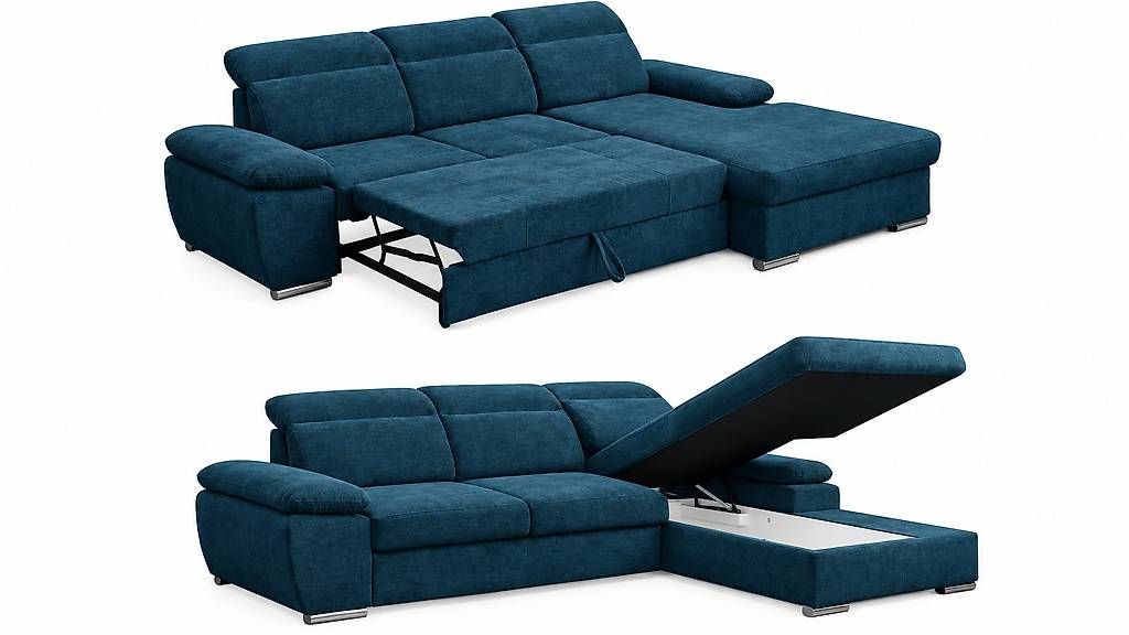 Divani: Corner sofa - petrol blue fabric – Usato da Luzern venduto da TilaShe 1