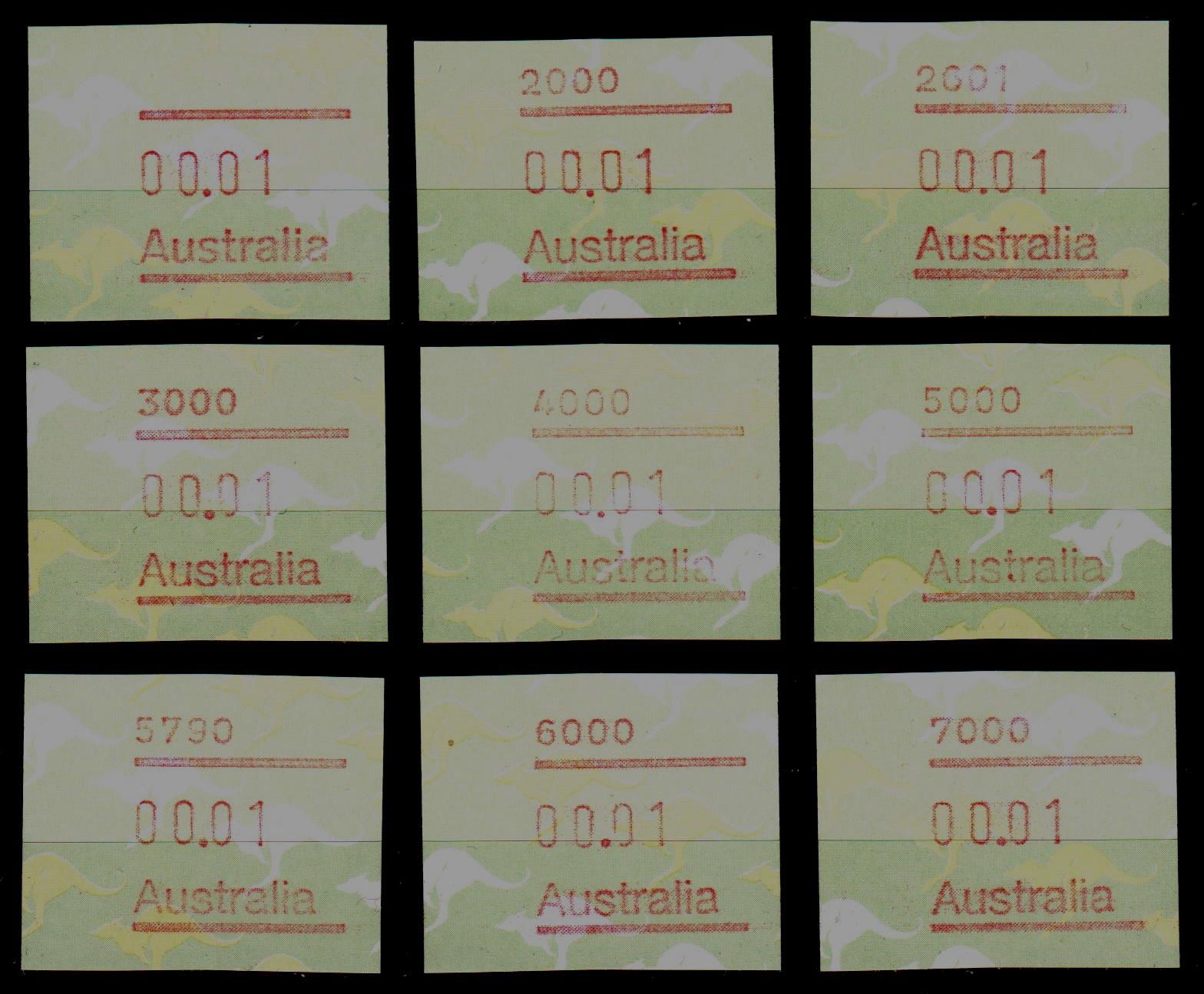 Tutti i francobolli: AUSTRALIA - FRAMA - 1985 Kangaroo type COMPLETE SET – Nuovo (secondo la descrizione) da Chavornay venduto da 4dphila