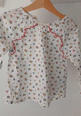 Mädchen Bluse weiss geblümt Grösse 92 