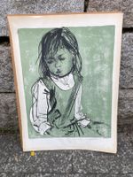 Litho von Hans Erni (das grüne Mädchen) Litho  Nr. 89/150