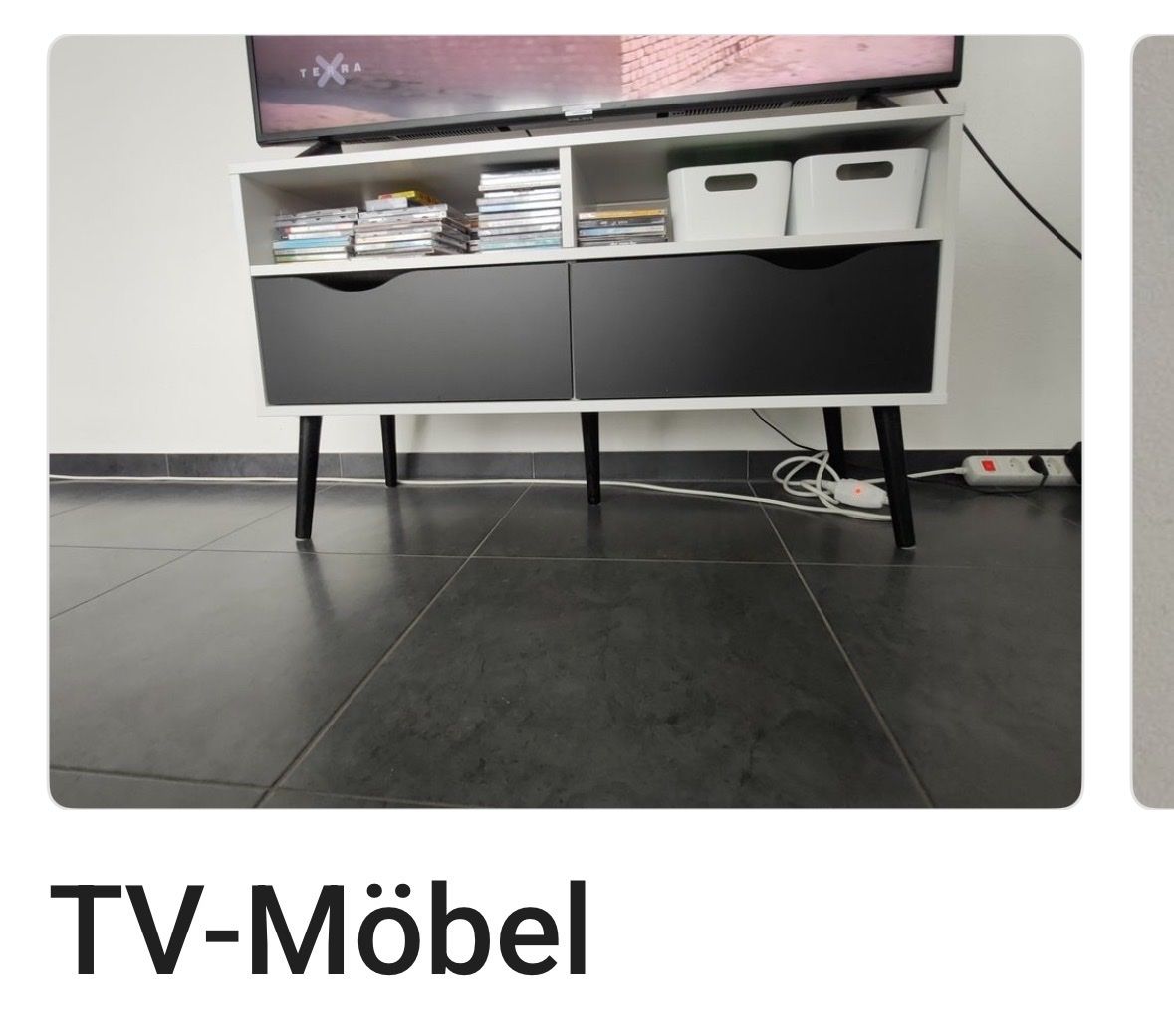 Mobili TV: Schickes TV-Möbel Weiss/Schwarz mit Schubladen – Usato da Würenlingen venduto da ulu_sab 2