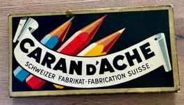 Alte Schachtel Karton Farbstifte CARAN D‘ACHE