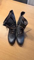 Neue Damen Stiefeletten grau Grösse 39 Leder mit Absatz