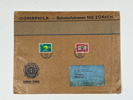 Corinphila Briefumschlag mit 3 Briefmarken Schweiz 1969