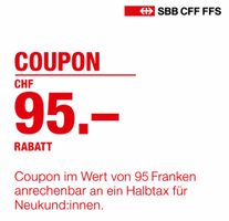 Bon de réduction SBB de 95 CHF