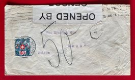 GROSSBRITANNIEN SHEFFIELD ZENSUR TAXIERT PORTO 37 BERN 1916