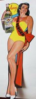 Miss Berger PinUp,Blechschild,45 Pastis deMarseille,50-60 J.