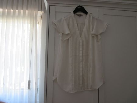 Verträumte Eierschalen-Weisse Damen Sommer-Bluse /Gr. 34