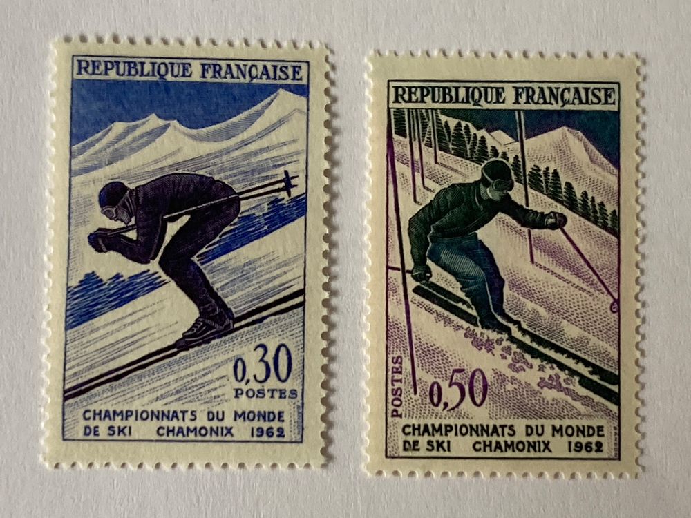 Frankreich 1962 SKIWELTMEISTERSCHAFTEN MI.1379,1380** Kaufen auf Ricardo