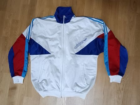 Trainingsjacke Adidas vintage weiss blau rot Grösse M L