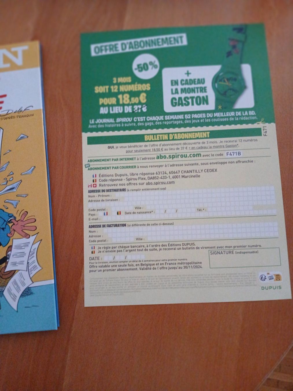 Fumetti: Gaston tome 22 - Le retour de Lagaffe (avec pub) – Nuovo (secondo la descrizione) da Genève venduto da voyageur63 3