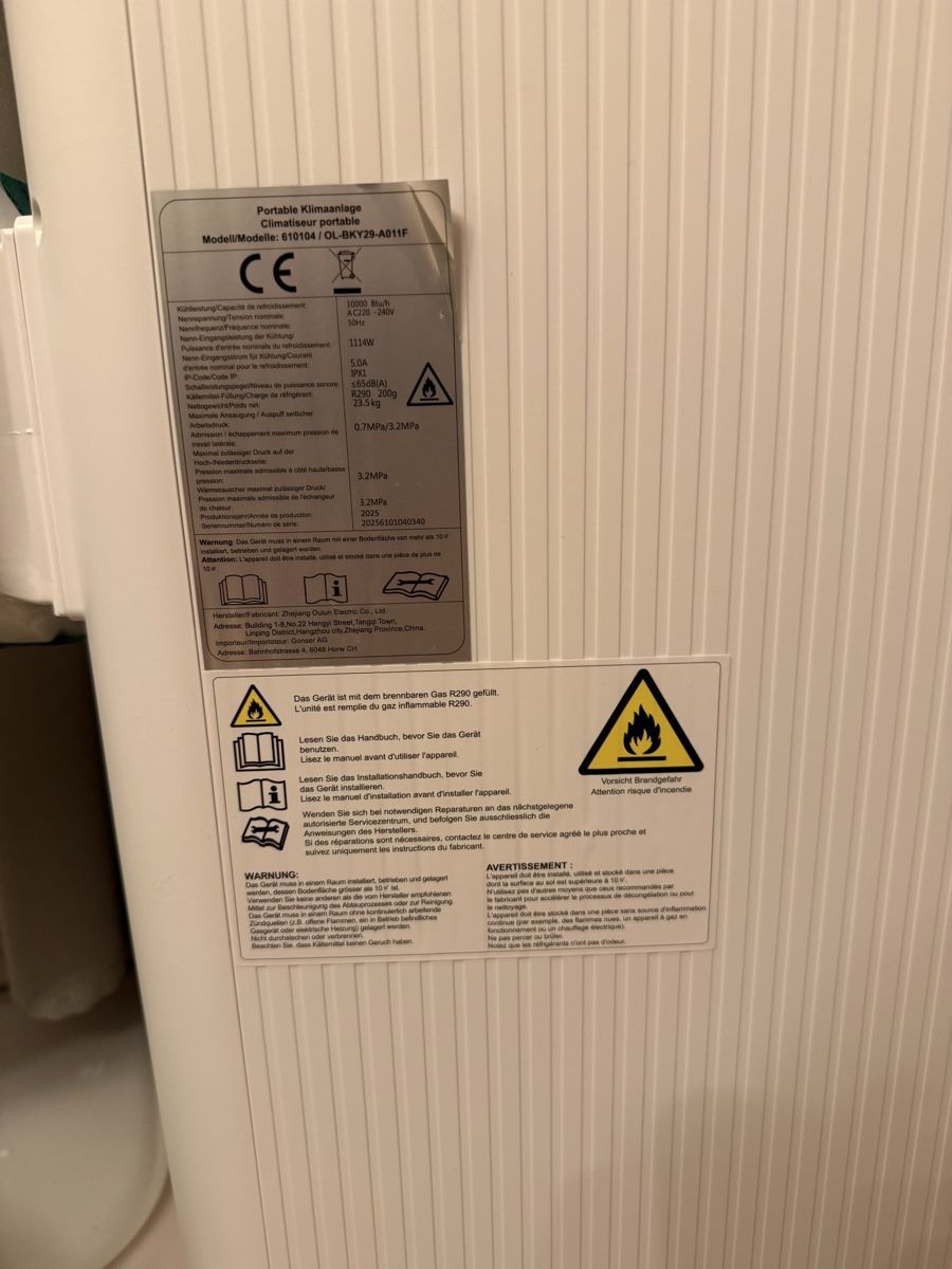 Climatiseurs: Tragbare Klimaanlage gebraucht – D'occasion à Schinznach Dorf par GameSetMatch10 2