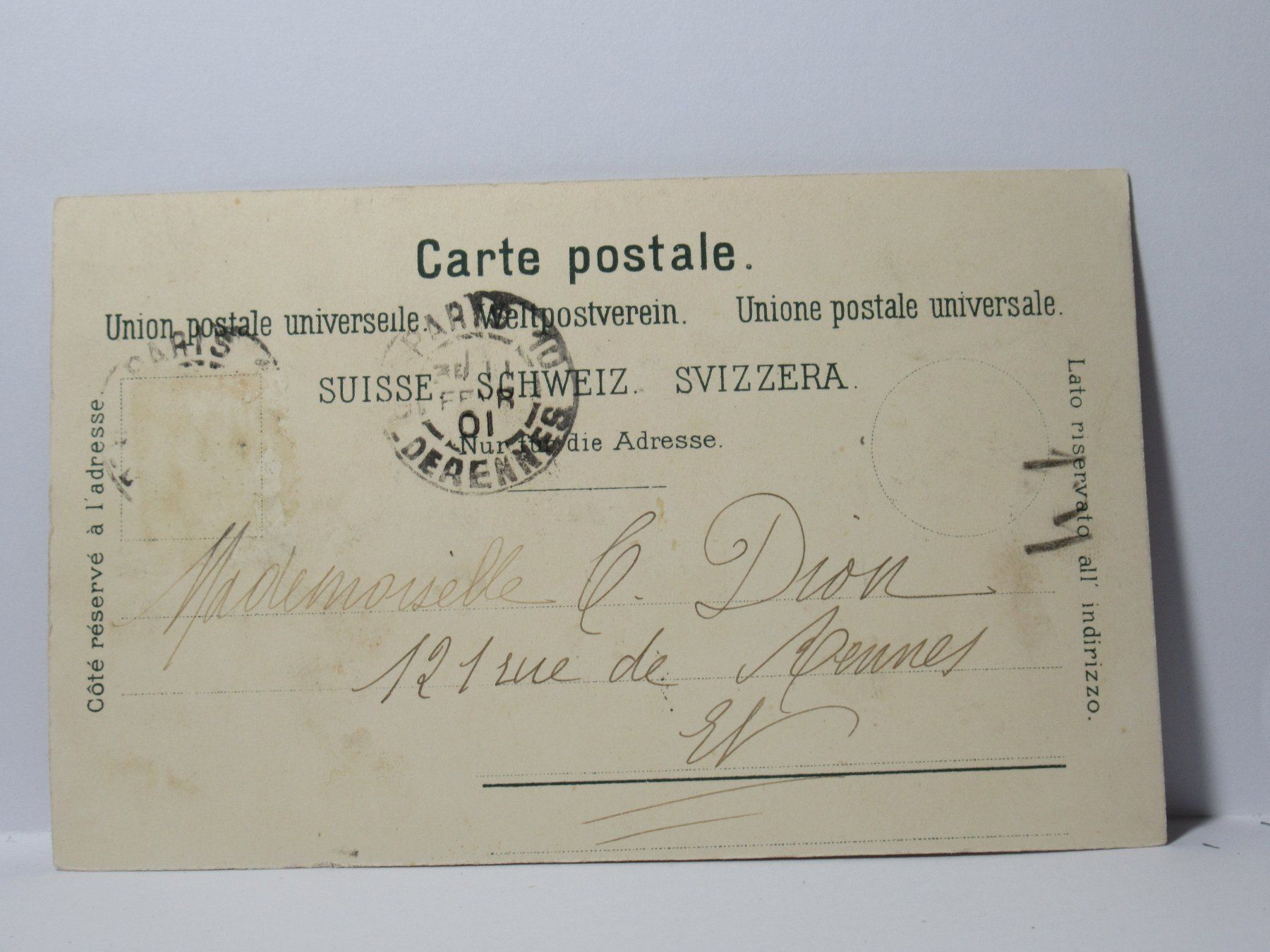 Ansichtskarten: Souvenir de Glaris 1901 – Gebraucht aus Grenchen von Bluemchen1900 1