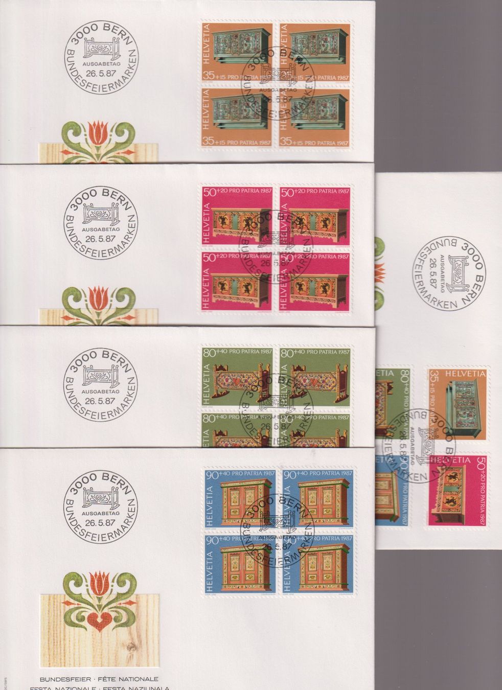Tutti i francobolli: PJ-FDC-Serie 1987. Mit 4-er-Block's. – Nuovo (secondo la descrizione) da Koblenz venduto da Boerse6