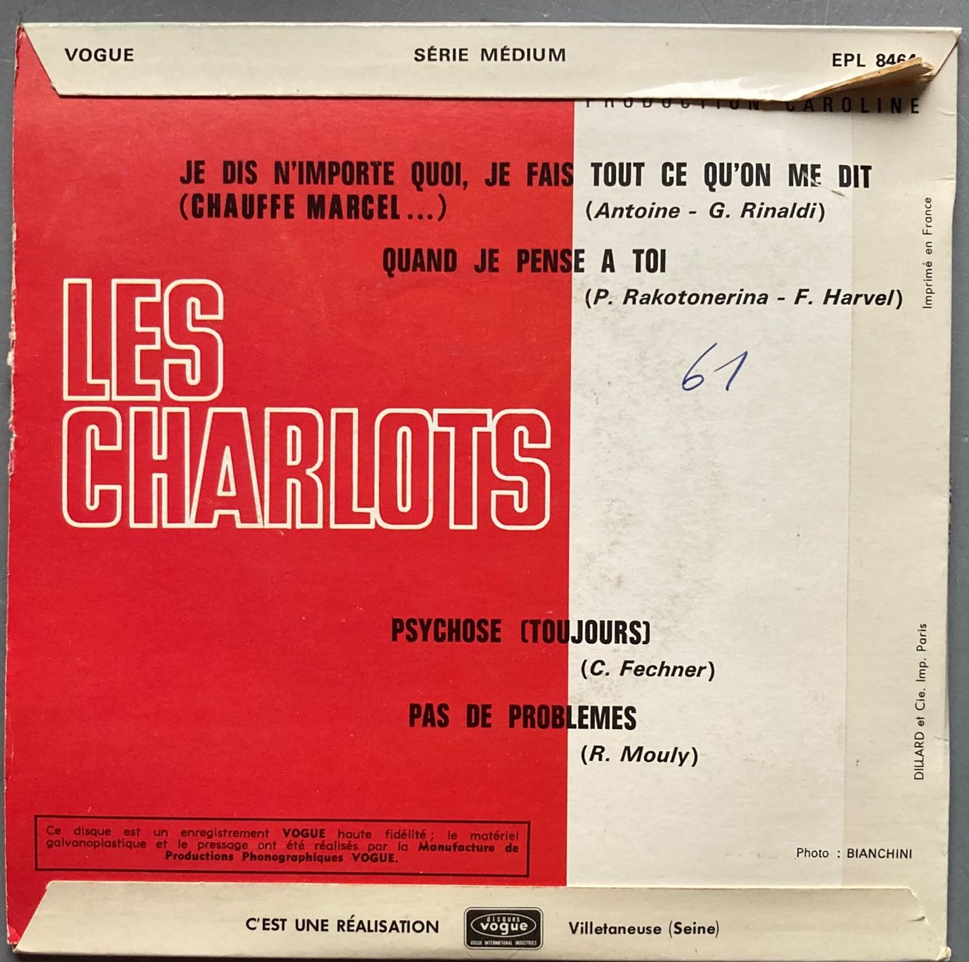 Schallplatten: LES CHARLOTS - CHAUFFE MARCEL... – Gebraucht aus Poliez-Pittet von Newtown-Records 1