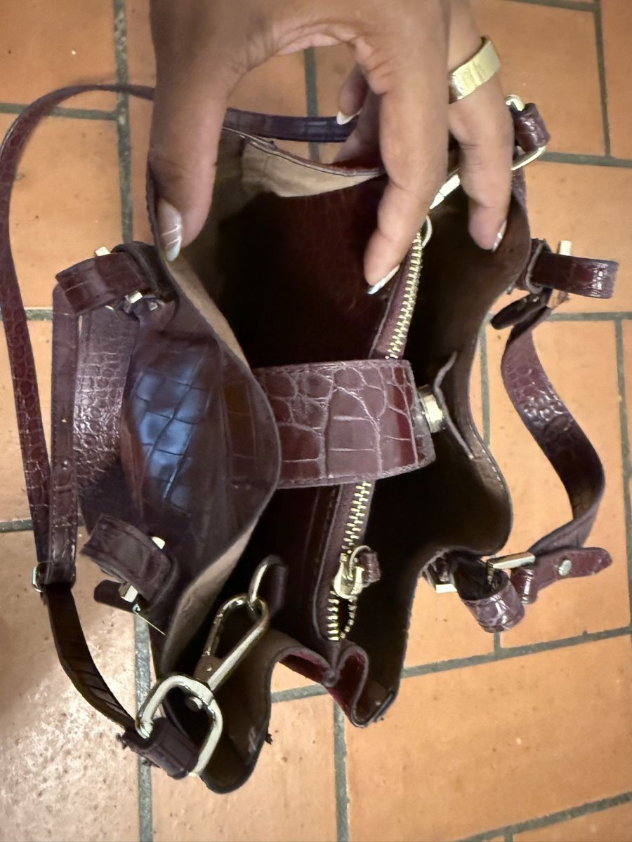 Sacs femmes: Handbag croco print bordo shoulder strap used – D'occasion à Schlieren par _Meenu 1