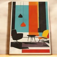 Affiche vintage Mid-Century Chic Rétro Salon mobilier design