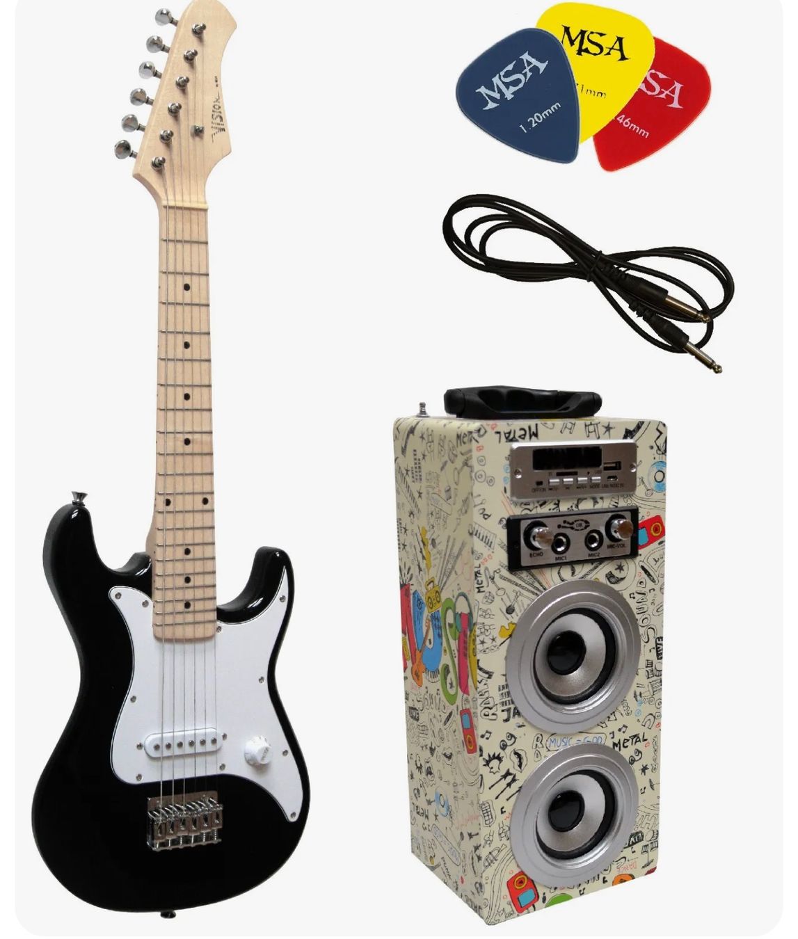 Musikinstrumente: + E-Gitarre Kinder ST-Set + 20Watt Verstärker  Bluetooth – Neu und originalverpackt aus Amriswil von JaJa-Express 2