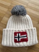 Napapijri Mütze Wintermütze Strickmütze Bommelmütze weiss