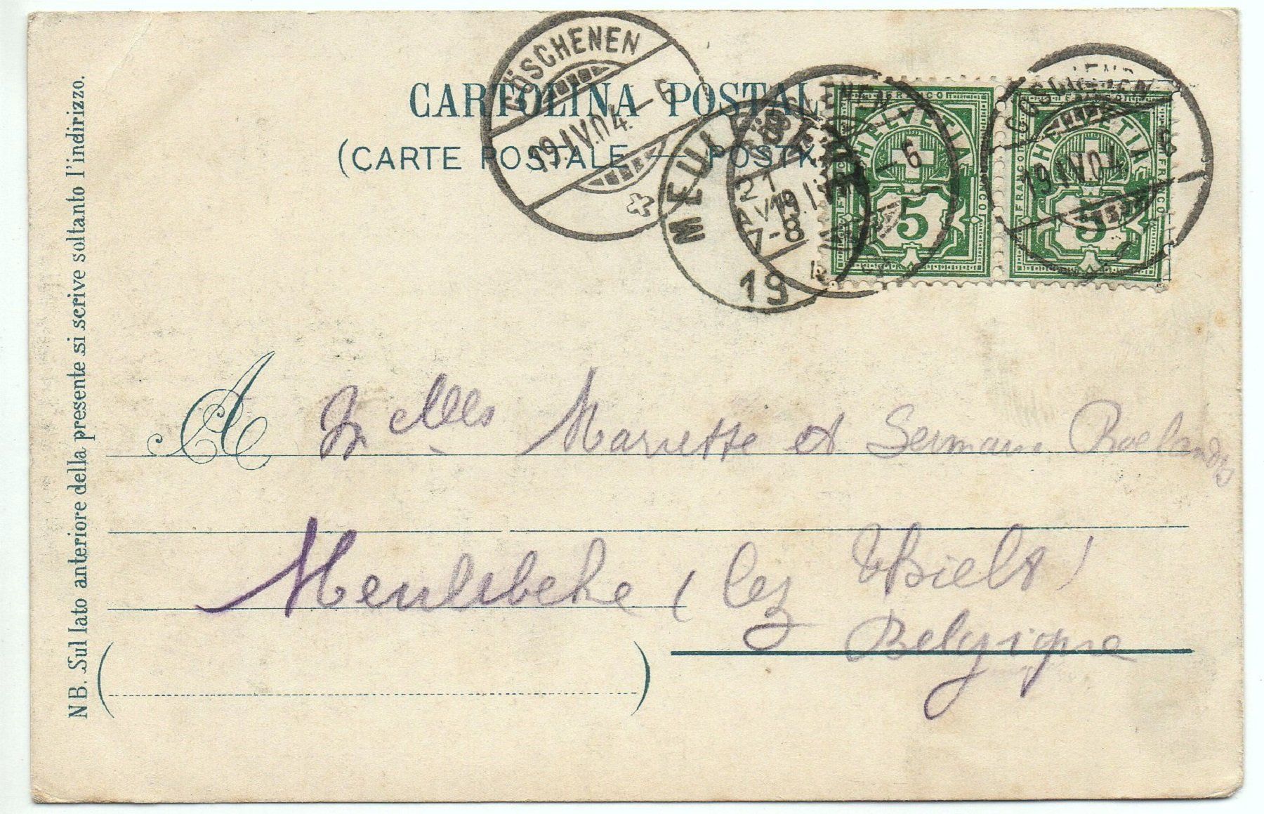 Cartoline postali: BELLINZONA – Usato da Jona venduto da philajona 1