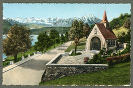 AK color Küssnacht am Rigi SZ Kapelle Königin Astrid ≈ 1950