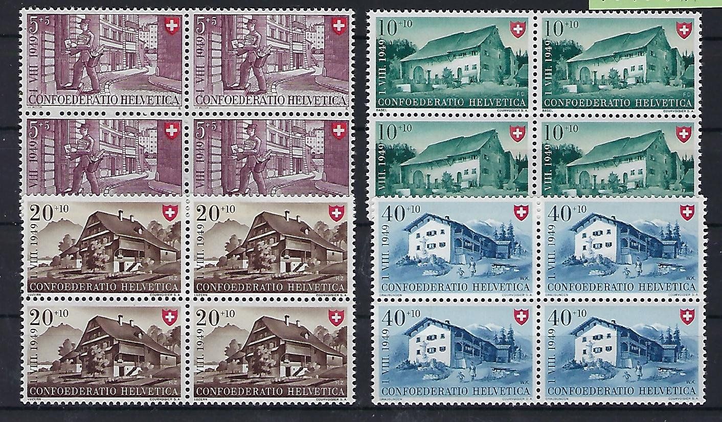 Tutti i francobolli: 1949 Patria Viererblocks postfrisch    15417 – Usato da Lunden venduto da Animus999
