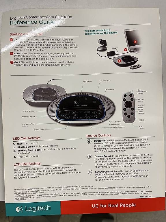 Webcam: Logitech conference cam CC3000e – Usato da Morbio Superiore venduto da micm74 1