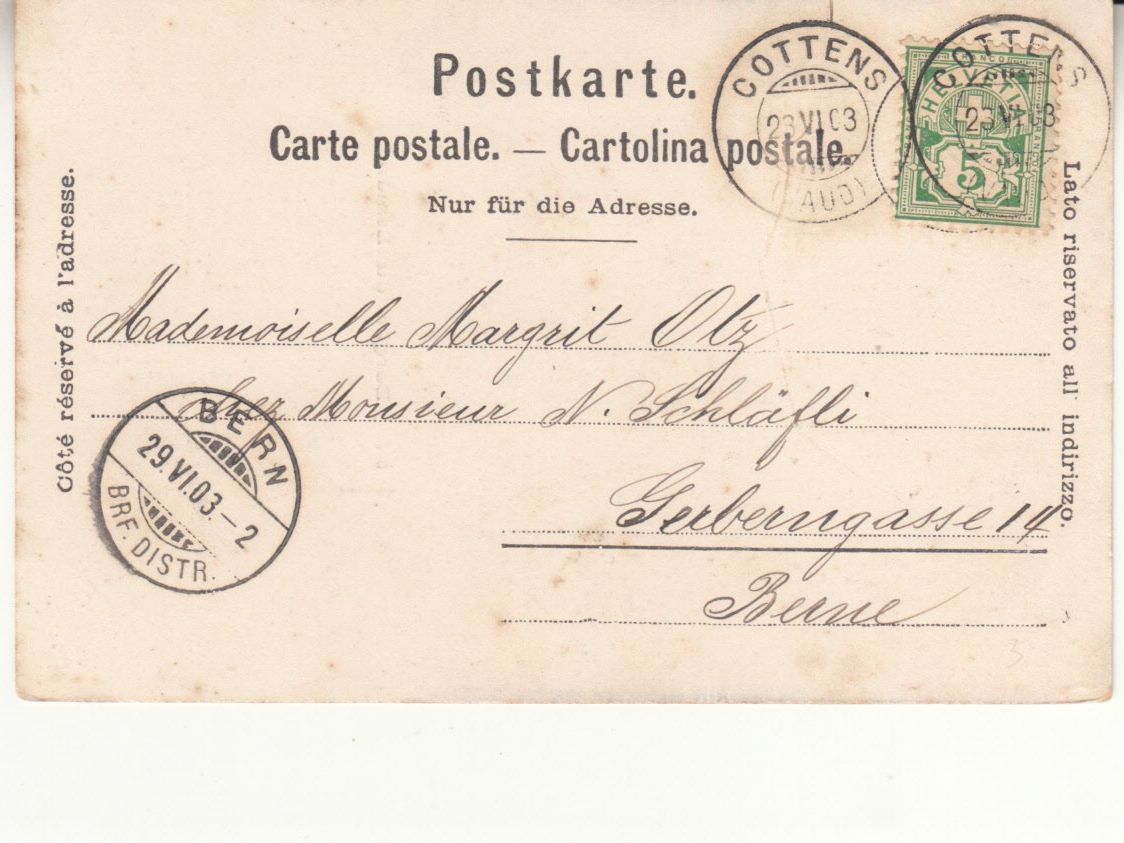 Cartoline postali: Lac Léman 1903 mit ST Cottens – Usato da Bürglen TG venduto da StampGraf 1