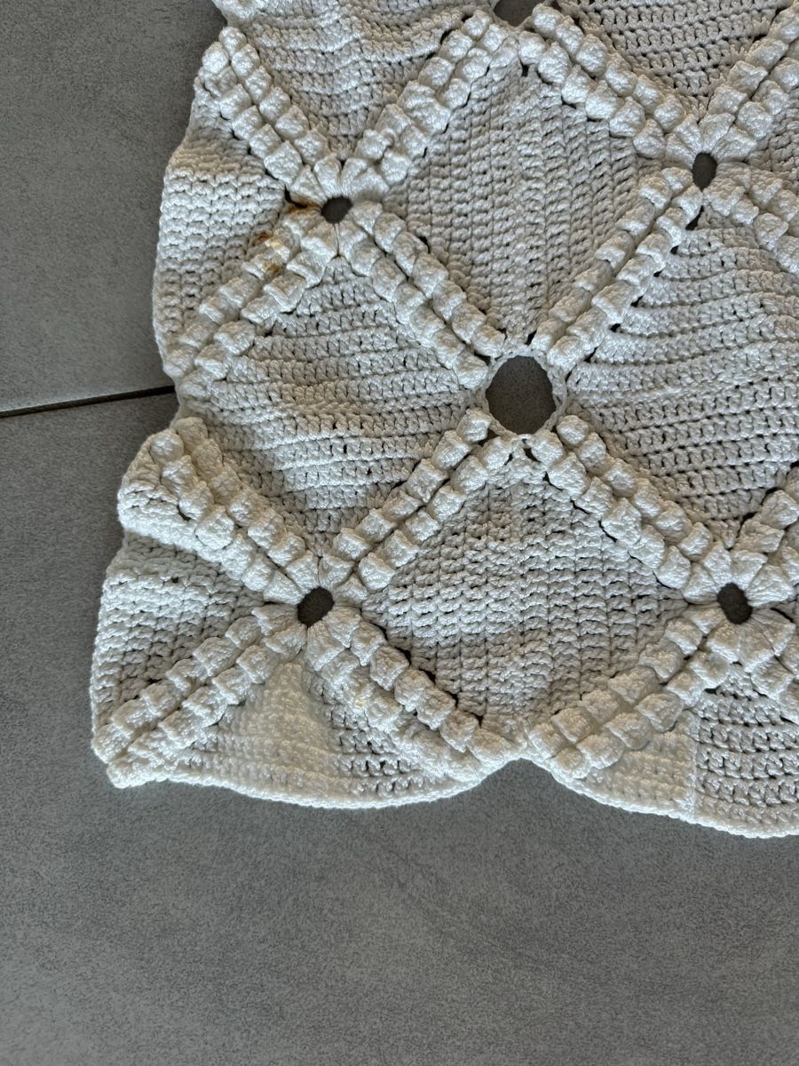 Coperte: Gehäkelte Decke weiss Handarbeit  – Usato da Lanzenhäusern venduto da Galaa 3