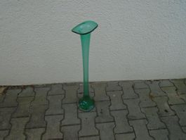 Hohe Vase Glas grün 1 Stück guter Zustand
