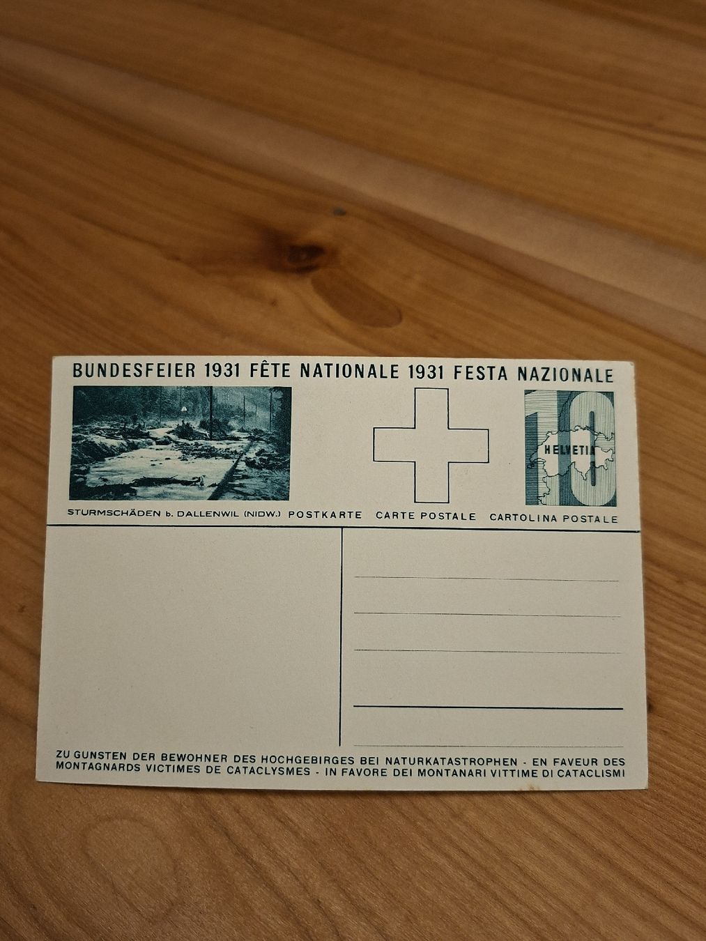 Cartoline postali: Bundesfeier Postkarte 1931 Linner 1938 – Usato da Ganterschwil venduto da HeidiuPeter 4
