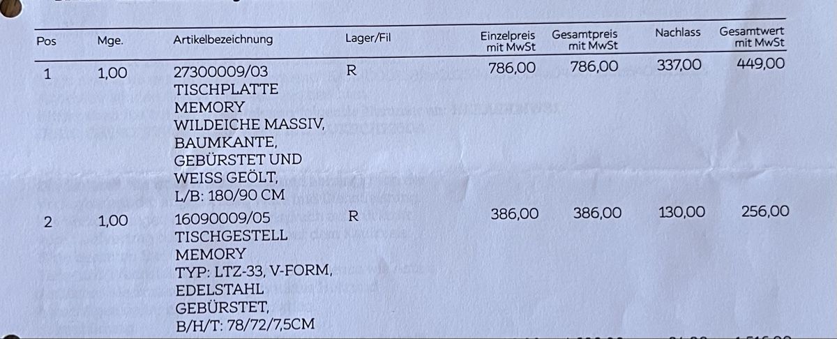 Tavoli: Esstisch Eiche 180x90cm – Usato da Cham venduto da Sgisi 3
