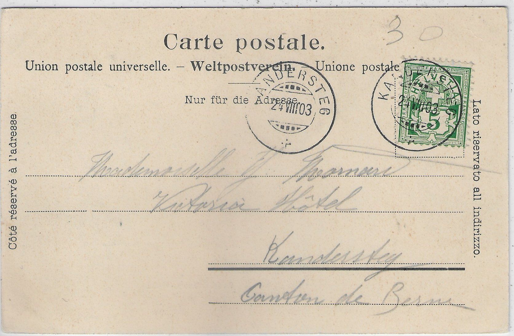 Cartoline postali: Oeschinensee-Hotel mit Ruderboot – Usato da Ettingen venduto da Kartenplanet 1