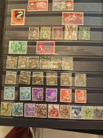Briefmarken Sammlung Schweiz, Tell, Wappen u.a, DE, USA, Ö..
