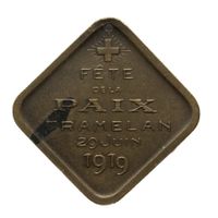 Medaille Féte de la Paix Tramelan 1919