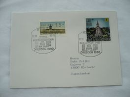 D 02.10.1990 IAF-Kongress, Dresden, Mischfrankatur Berl./DDR