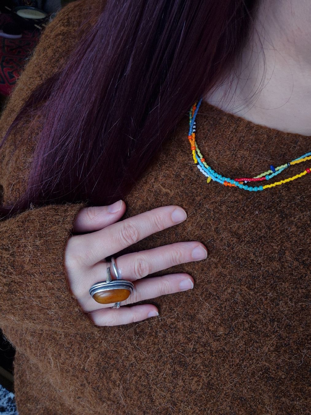 Catenine: Bunte Halskette mit Rocaillesperlen, Ethno, Hippie, Retro – Nuovo (secondo la descrizione) da Niederdorf venduto da frau.patchouli 2