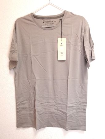 T-Shirt grau Bio-Baumwolle fairtrade recolution Grösse L