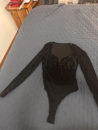 Body noir en velours côtelé - Taille S