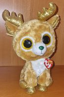 Ty Beanie Boo Glitzy Rentier Goldig, Neu mit Etikett! 24cm