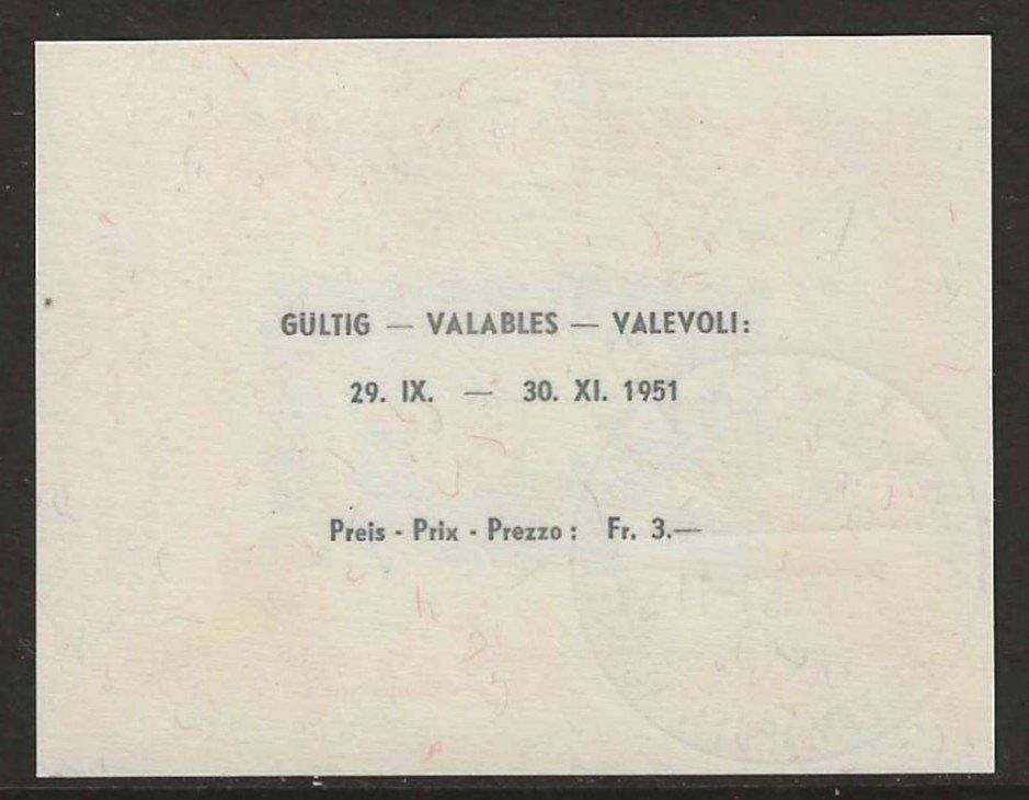 Tutti i francobolli: 1951 : Lunaba Block W32 - Ersttag – Usato da Gümligen venduto da Geniusbuy 1