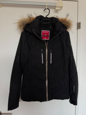Rossignol Skijacke Damen schwarz mit Fell - 38 M - wie NEU!