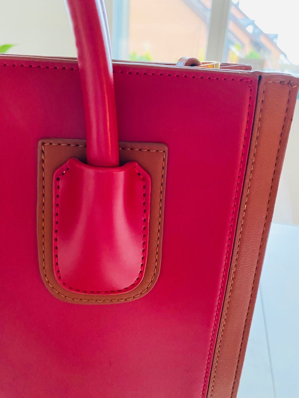 Taschen für Damen: Handtasche Nenette  rot & cognac neu – Neu (gemäss Beschreibung) aus Dietschwil von adr_gs9w 6
